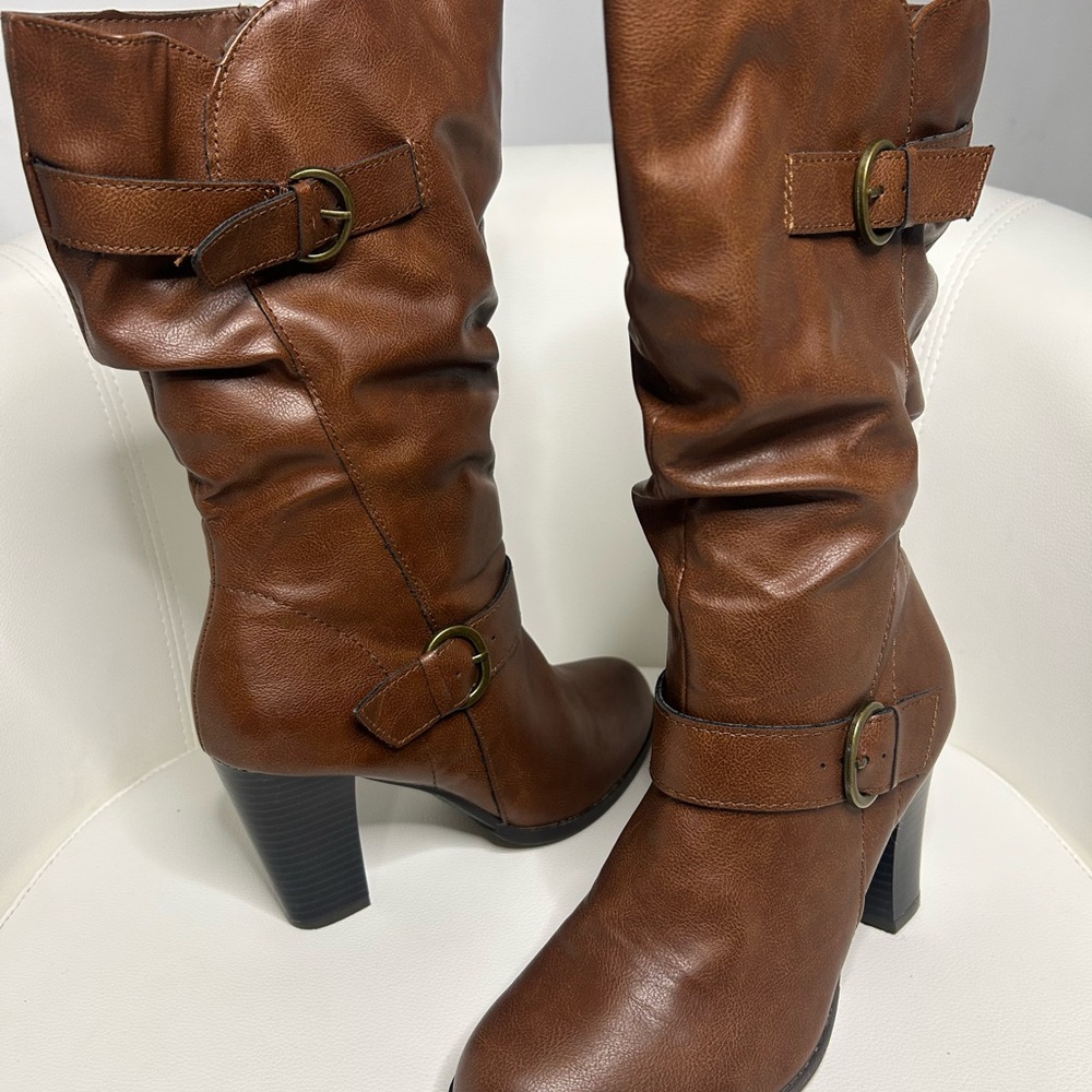 Style & Co. Brown Heeled Boots